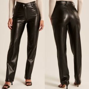 Abercrombie & Fitch Black Faux Leather 90’s Pant